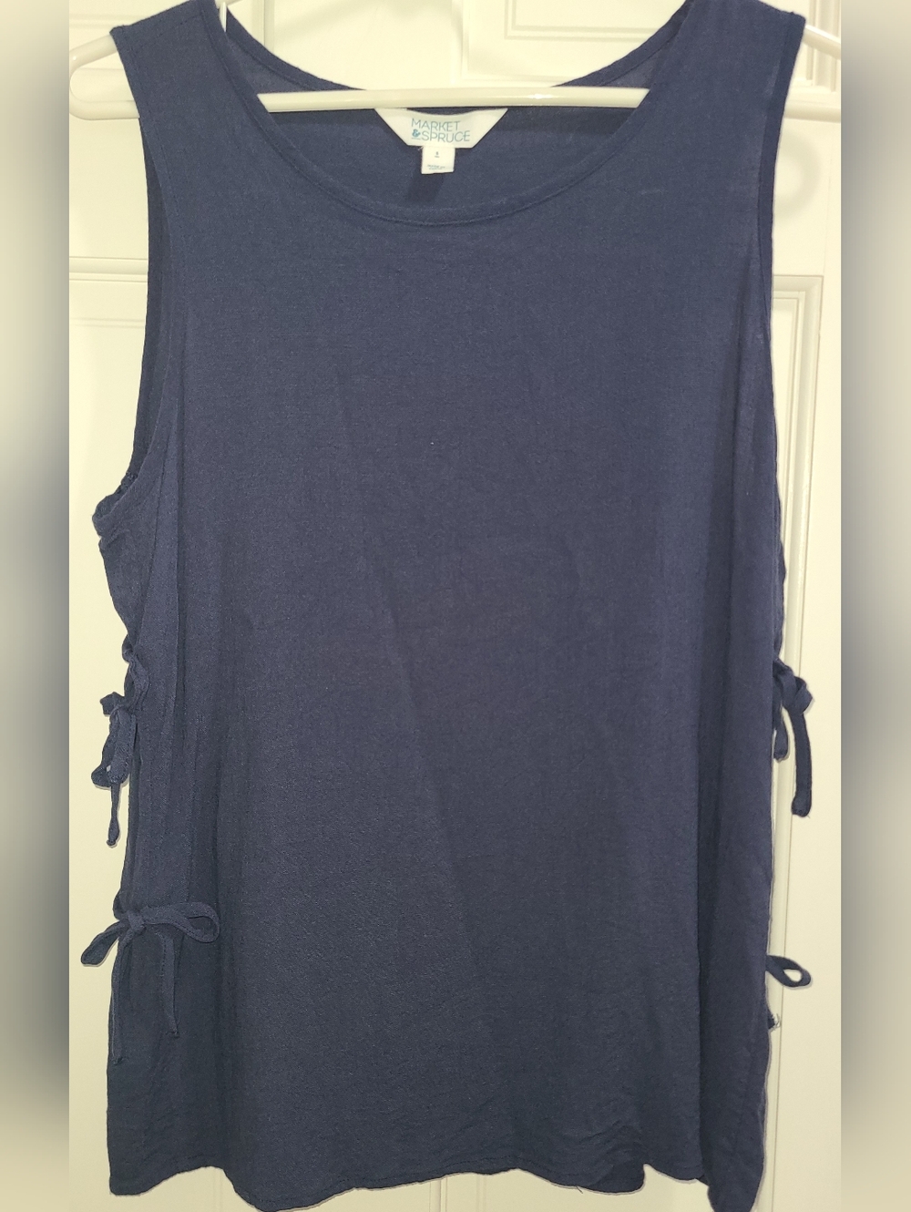 Market & Spruce Navy Sleeveless Tank with Side Ties